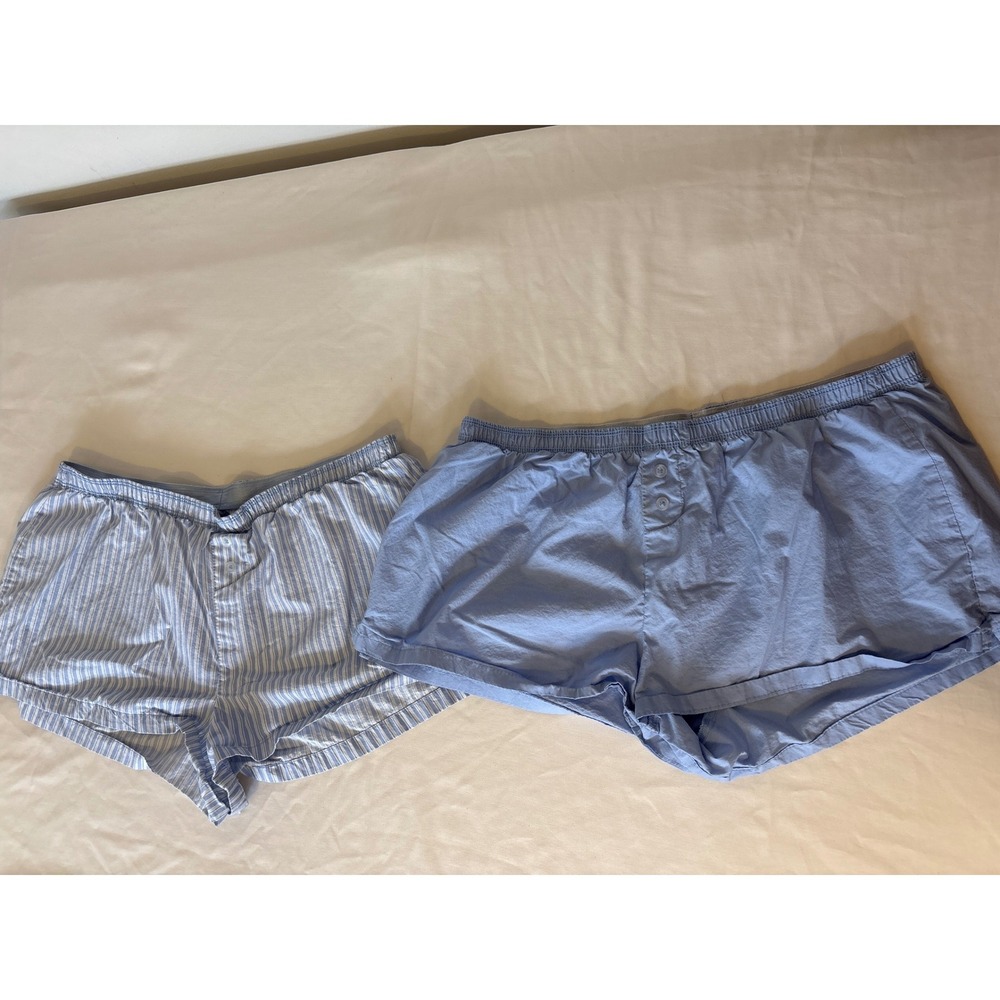 Better Together Mens 2 Pack Cotton Lounge Shorts Blue Striped Size L SHW4158PK